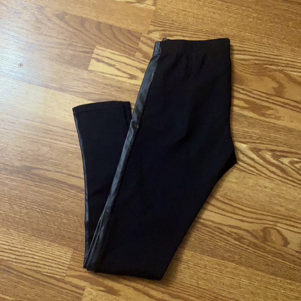 Tuxedo Lined Faux Leather Leggings